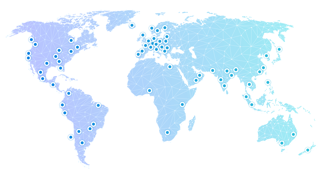Mapa globální serverové infrastruktury